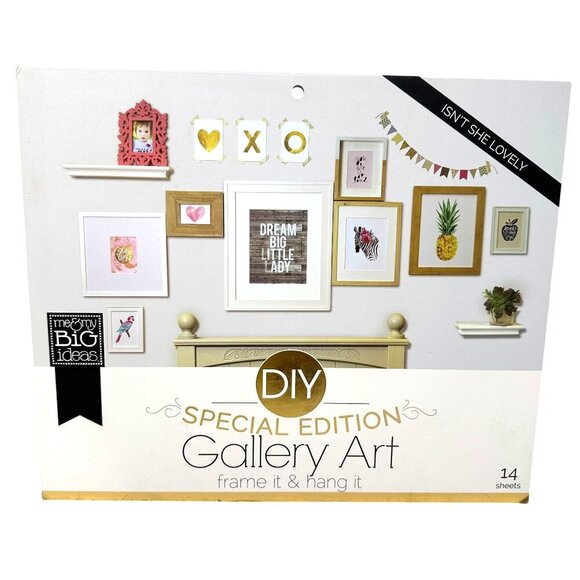 DIY Wall Art Gallery Kit Frame It Hang It Home Decor Gold Foil Pink New Nursery - Picture 1 of 16